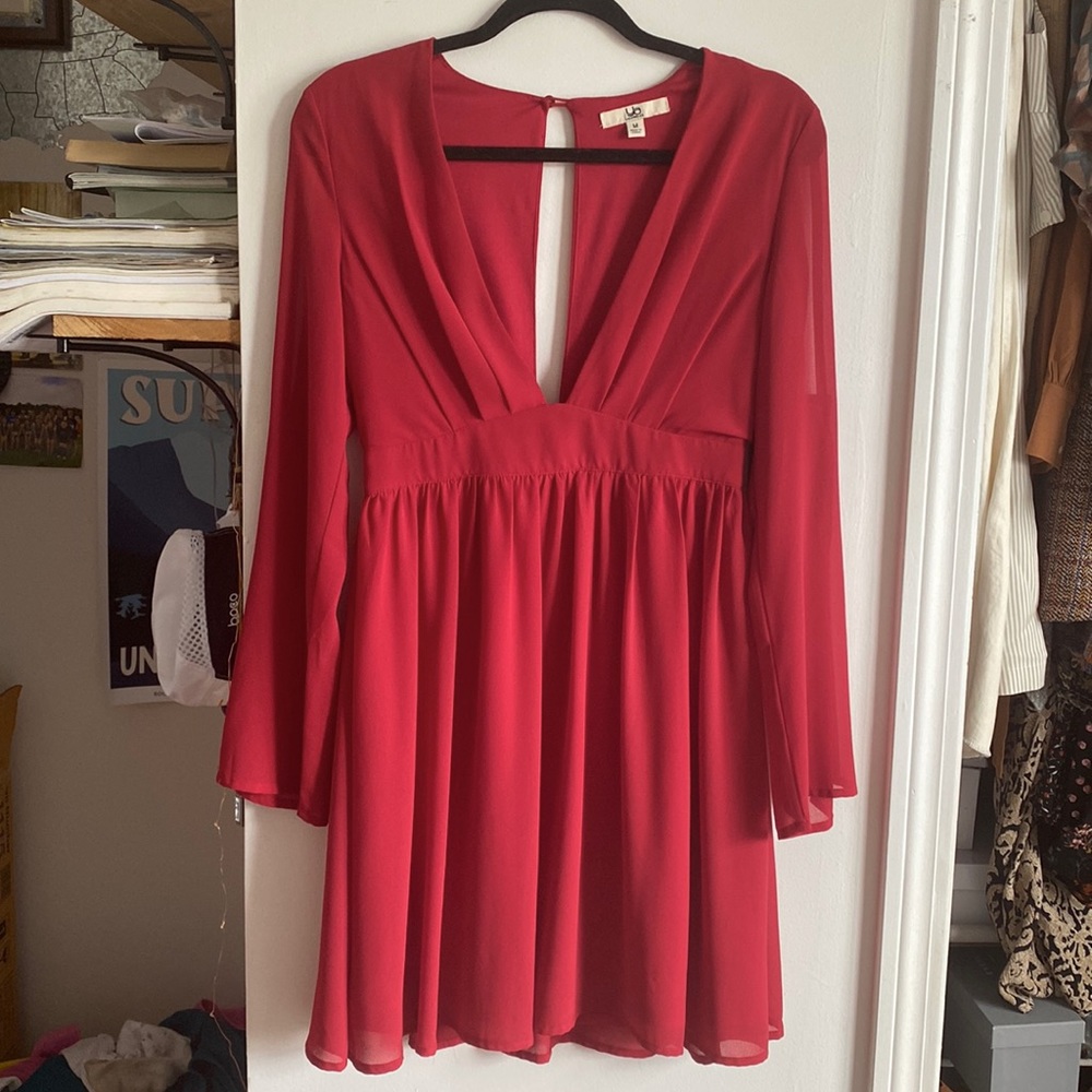 Red flowy dress